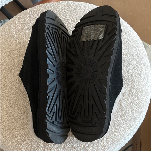 UGG Black Shearling Lined Slippers - Picture 4 of 4